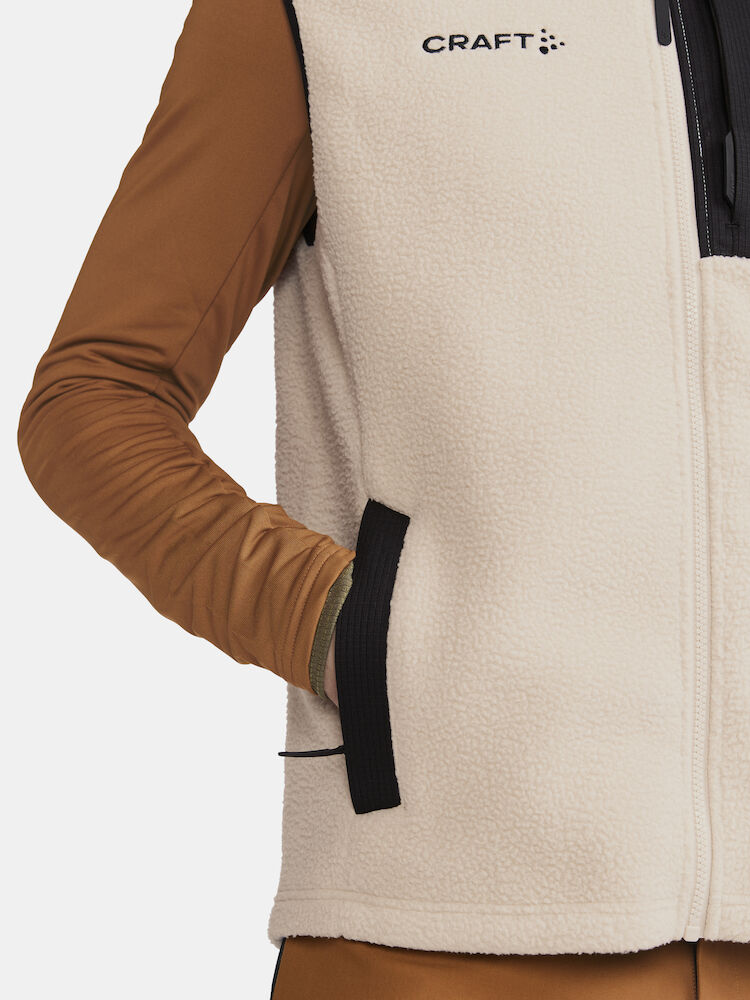 Craft - ADV Explore Pile Fleece Vest M, Ecru/Black